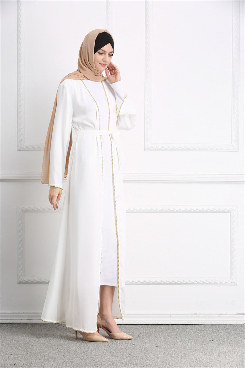 Muslim Beaded Plus Size Cardigan Robe