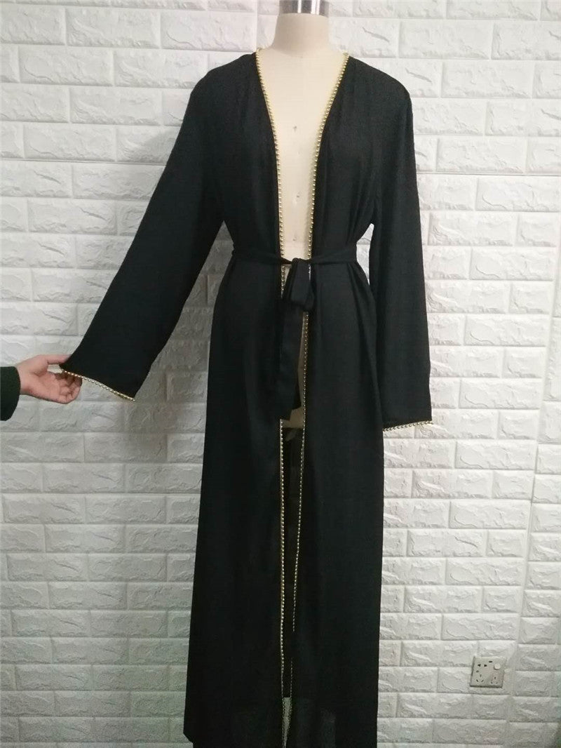 Muslim Beaded Plus Size Cardigan Robe