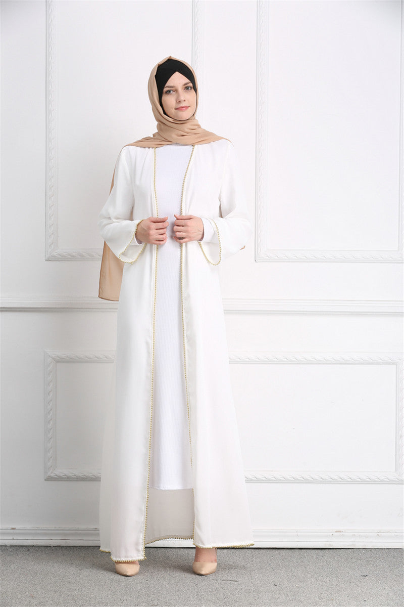 Muslim Beaded Plus Size Cardigan Robe