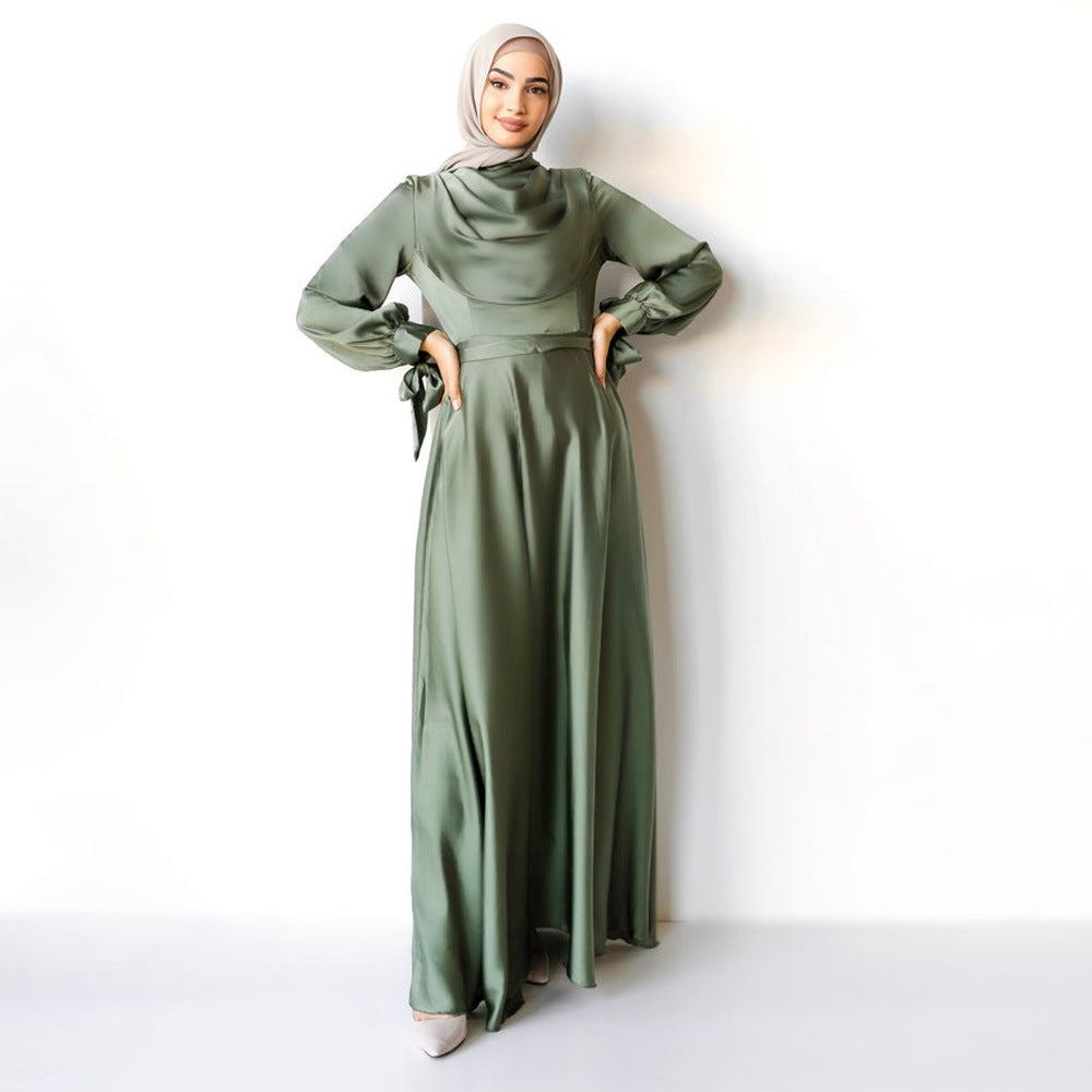 Muslim Pile Collar - Elegant Modest Robe & Ankle Dress for All Occasio