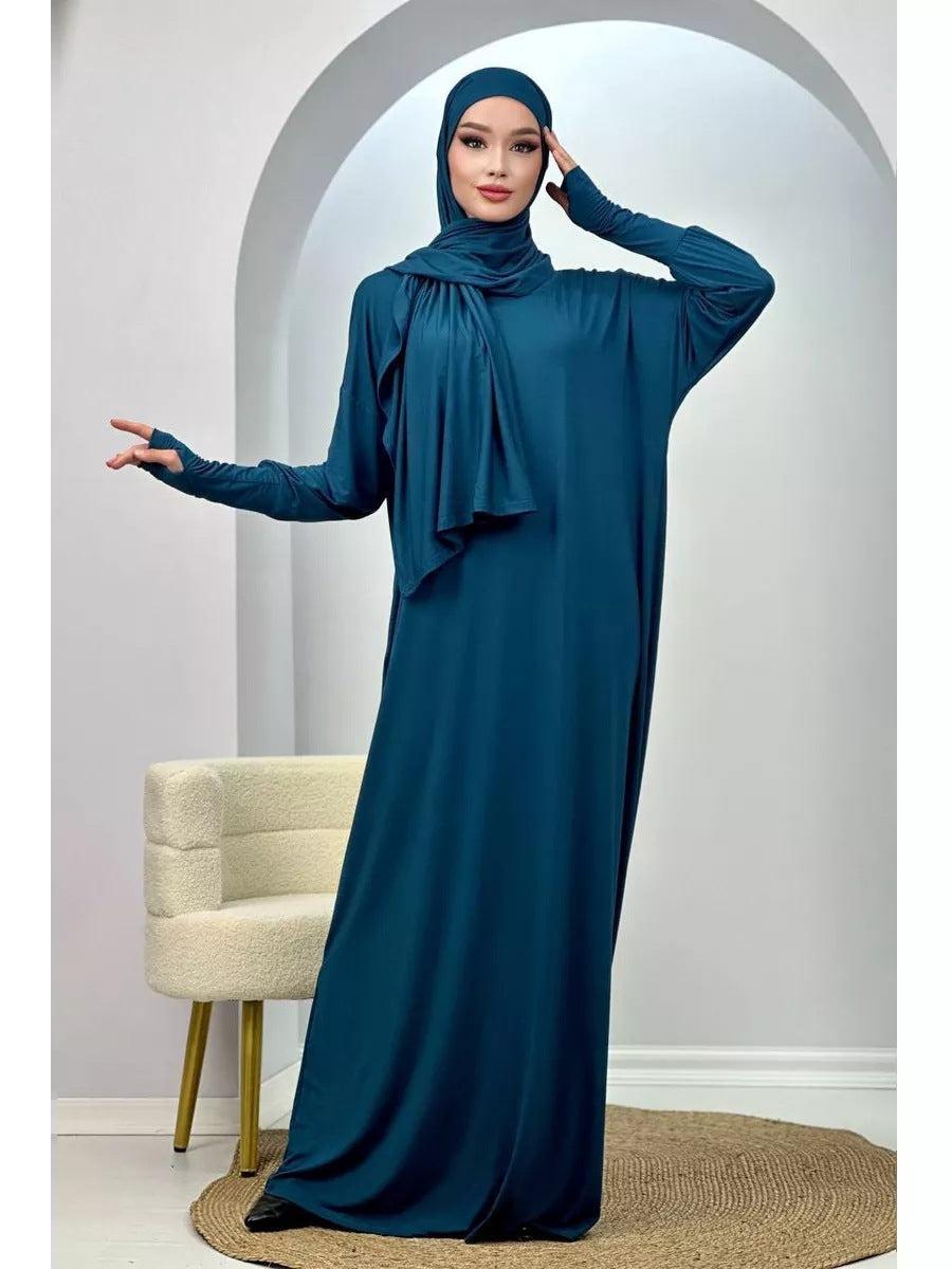 Women's Muslim Robe Polyester Fiber | Abaya for Women - Modest Women's Muslim Robe in Polyester Fiber -Abaya