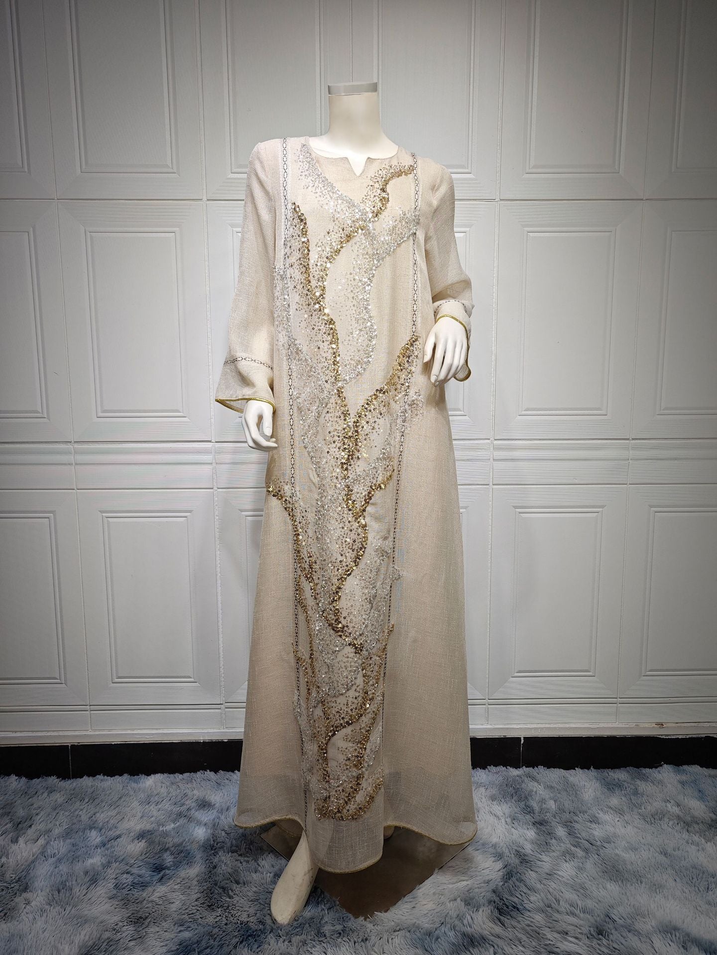 Muslim Robe Sequin Embroidery Dress