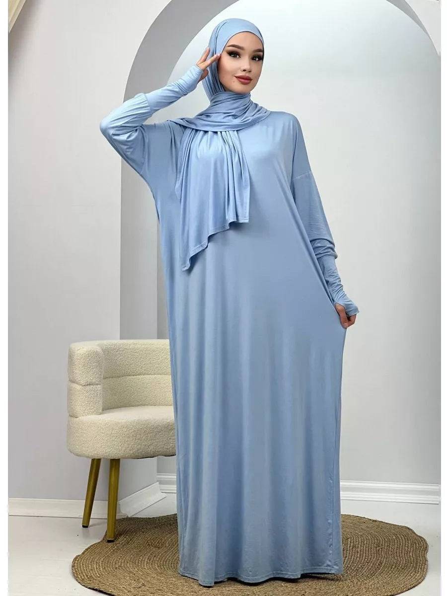 Women's Muslim Robe Polyester Fiber | Abaya for Women - Modest Women's Muslim Robe in Polyester Fiber -Abaya