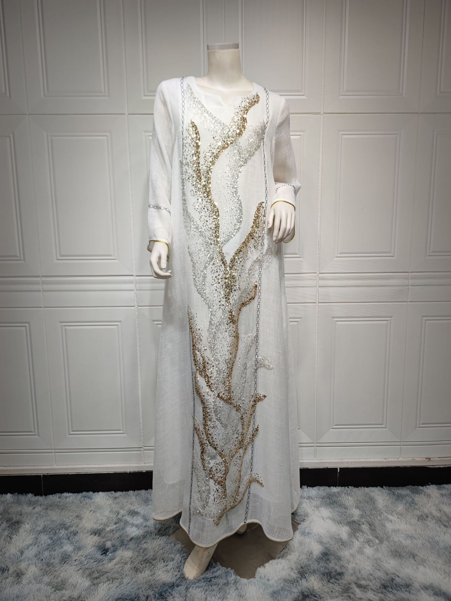 Muslim Robe Sequin Embroidery Dress