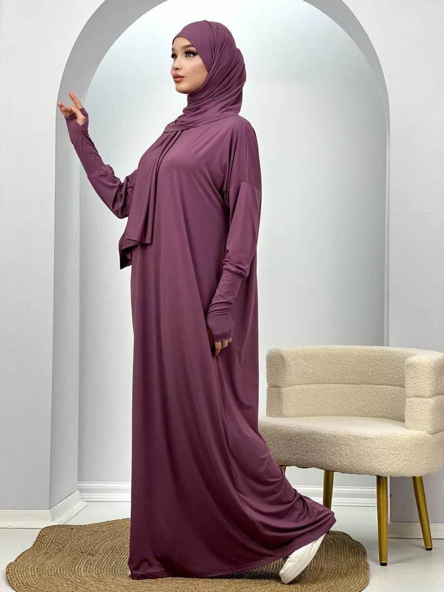 Women's Muslim Robe Polyester Fiber | Abaya for Women - Modest Women's Muslim Robe in Polyester Fiber -Abaya