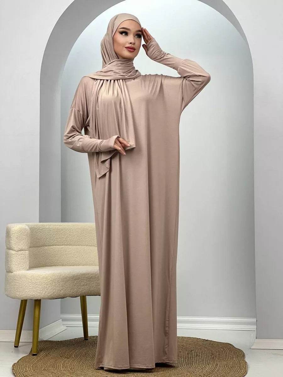 Women's Muslim Robe Polyester Fiber | Abaya for Women - Modest Women's Muslim Robe in Polyester Fiber -Abaya