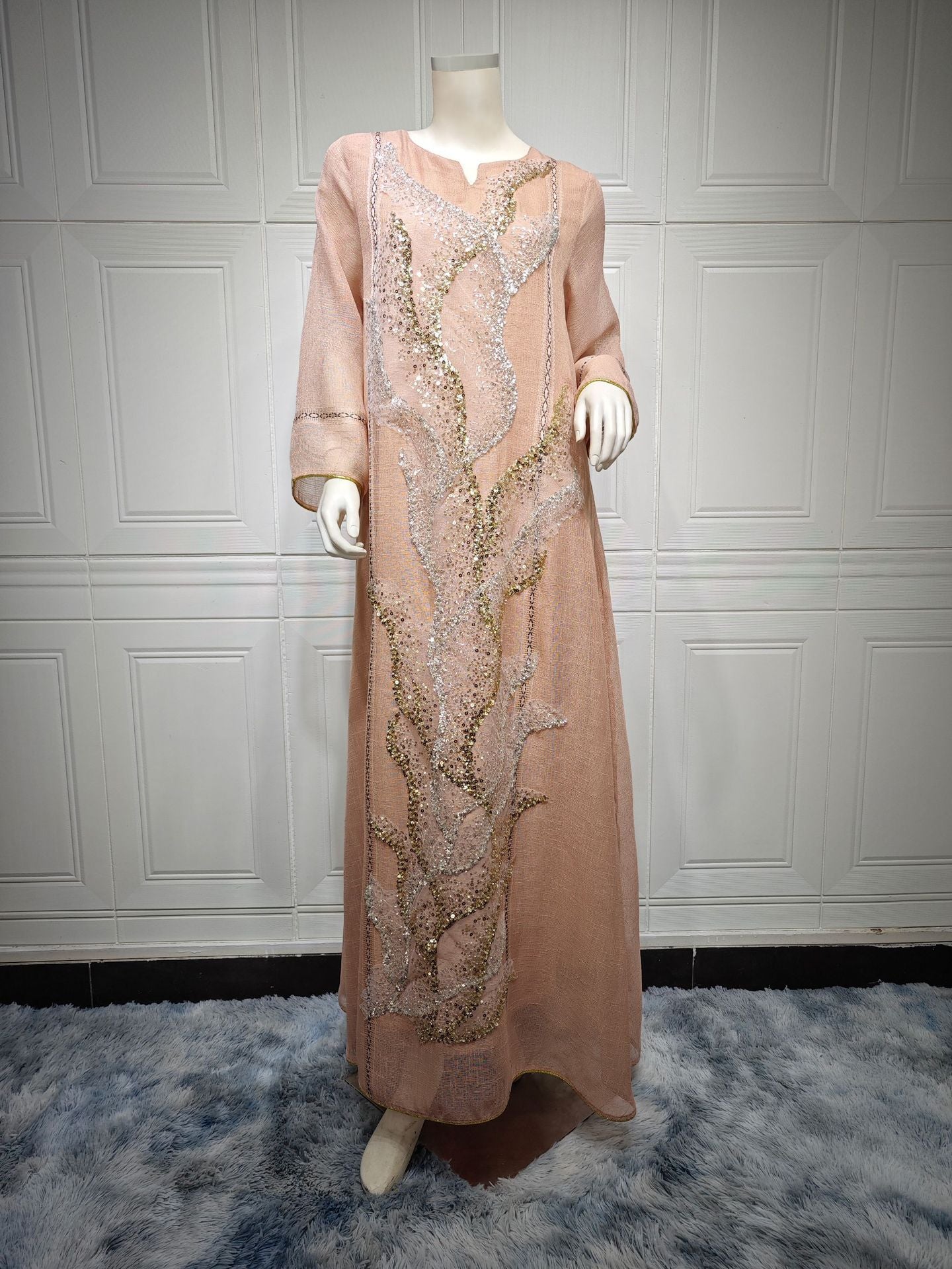 Muslim Robe Sequin Embroidery Dress