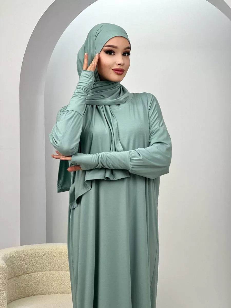 Women's Muslim Robe Polyester Fiber | Abaya for Women - Modest Women's Muslim Robe in Polyester Fiber -Abaya