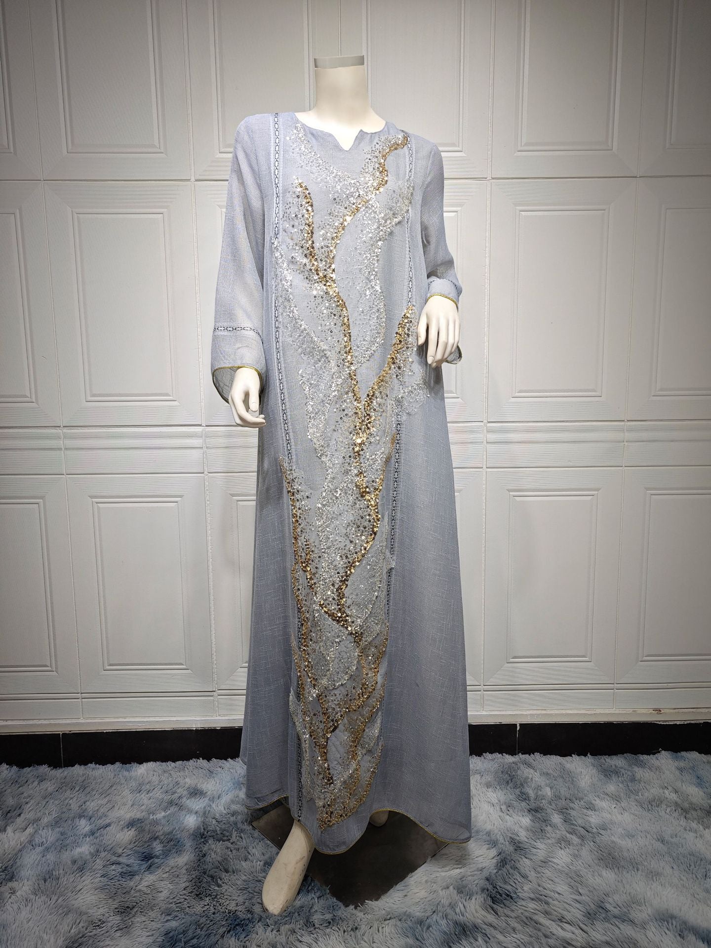 Muslim Robe Sequin Embroidery Dress