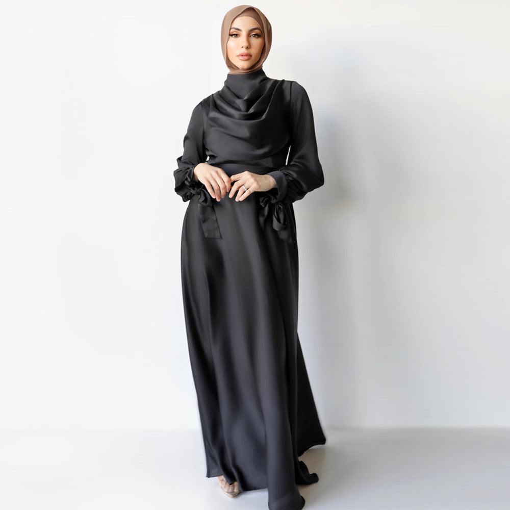 Muslim Pile Collar - Elegant Modest Robe & Ankle Dress for All Occasio