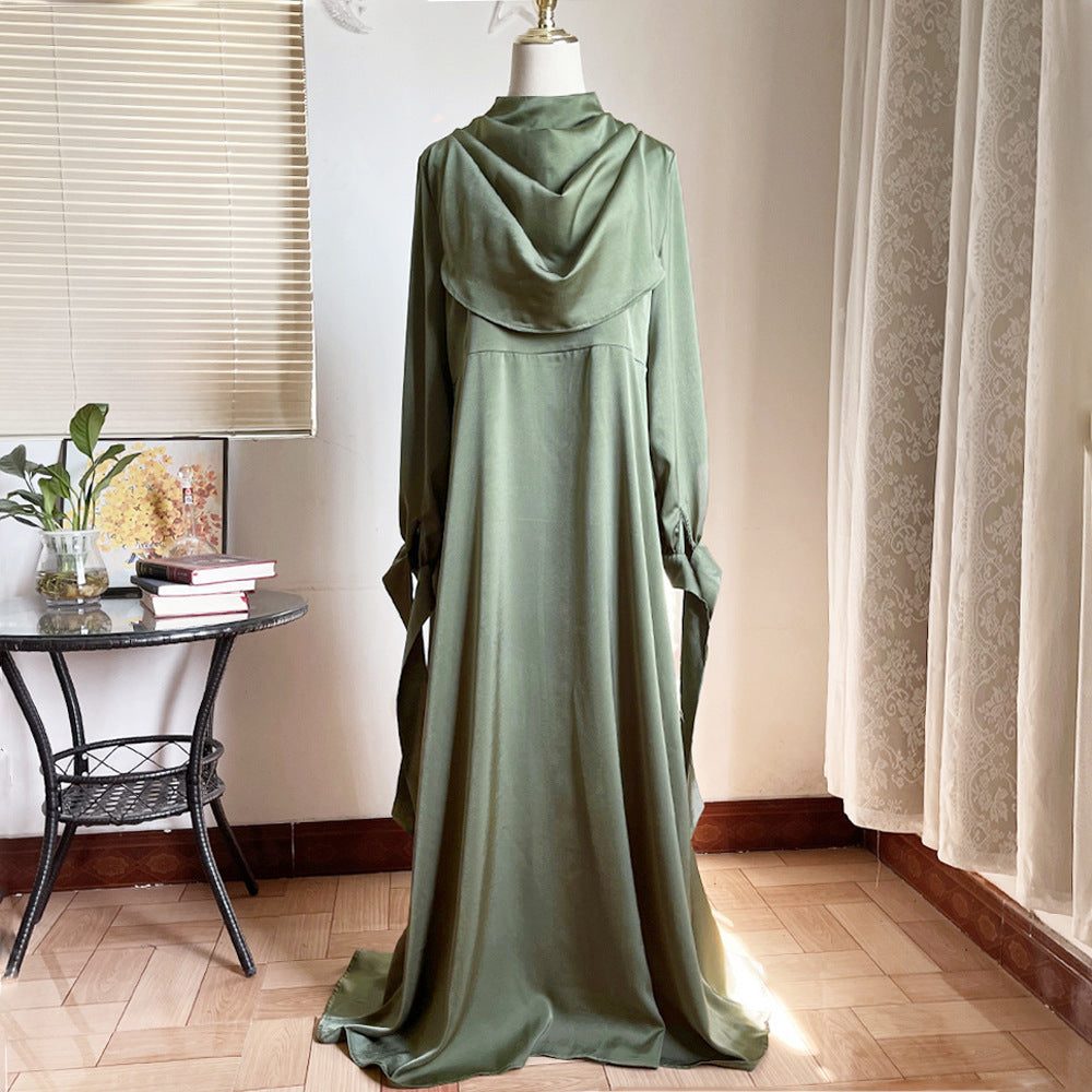 Muslim Pile Collar - Elegant Modest Robe & Ankle Dress for All Occasio