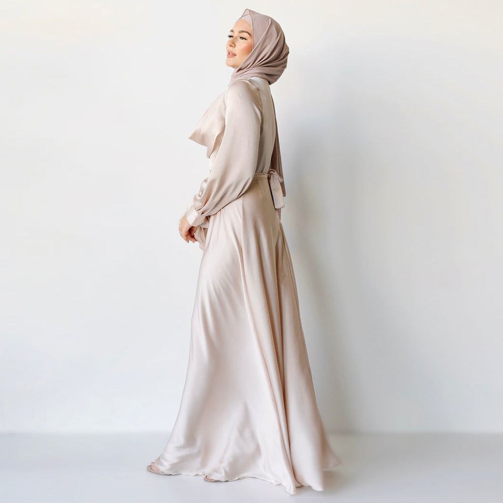 Muslim Pile Collar - Elegant Modest Robe & Ankle Dress for All Occasio