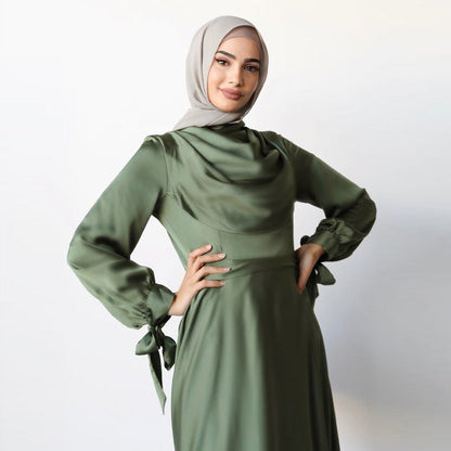 Muslim Pile Collar - Elegant Modest Robe & Ankle Dress for All Occasio