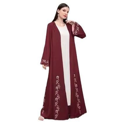 Elegant Middle East Muslim Print Cardigan Robe - Collection of Print