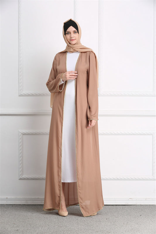 Muslim Beaded Plus Size Cardigan Robe