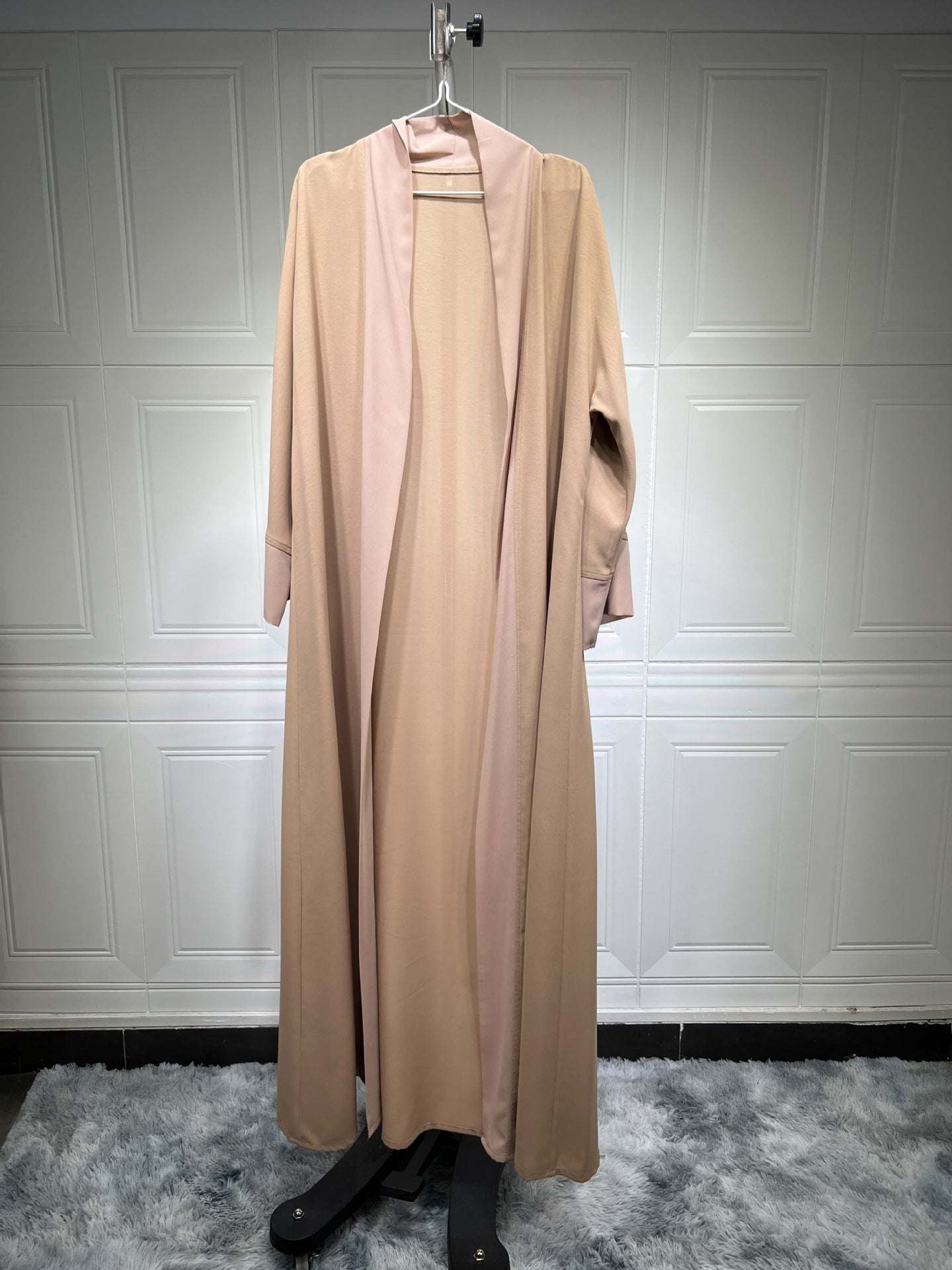 Muslim Cardigan Coat Elegant Chiffon Patchwork - Stylish Oversleeves