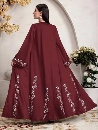 Elegant Middle East Muslim Print Cardigan Robe - Collection of Print