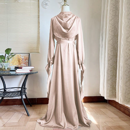 Muslim Pile Collar - Elegant Modest Robe & Ankle Dress for All Occasio
