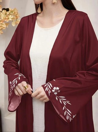 Elegant Middle East Muslim Print Cardigan Robe - Collection of Print