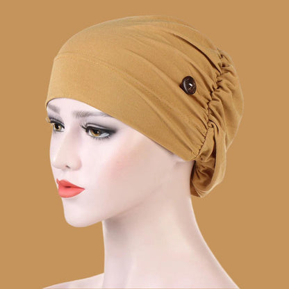 Button imitation Muslim bottom cap