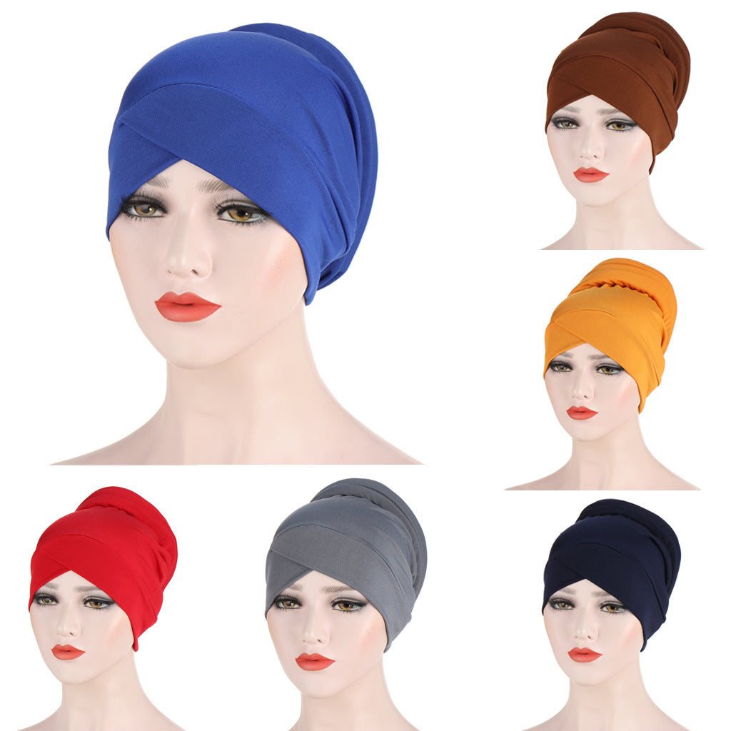 Muslim Solid Color Turban Hat - modest style Available in all colors