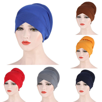 Muslim Solid Color Turban Hat - modest style Available in all colors
