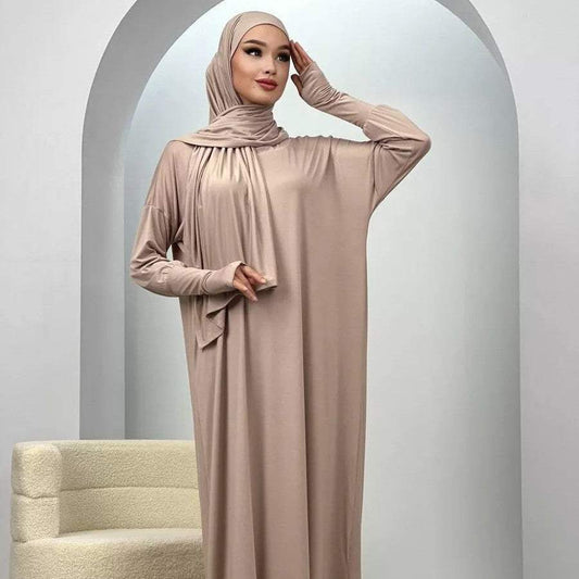 Women's Muslim Robe Polyester Fiber | Abaya for Women - Modest Women's Muslim Robe in Polyester Fiber -Abaya