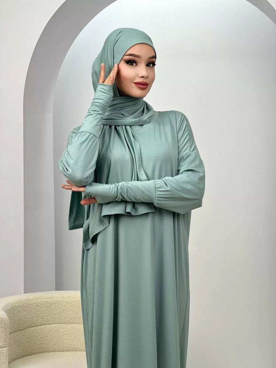 Women's Muslim Robe Polyester Fiber | Abaya for Women - Modest Women's Muslim Robe in Polyester Fiber -Abaya
