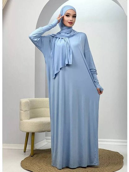 Women's Muslim Robe Polyester Fiber | Abaya for Women - Modest Women's Muslim Robe in Polyester Fiber -Abaya