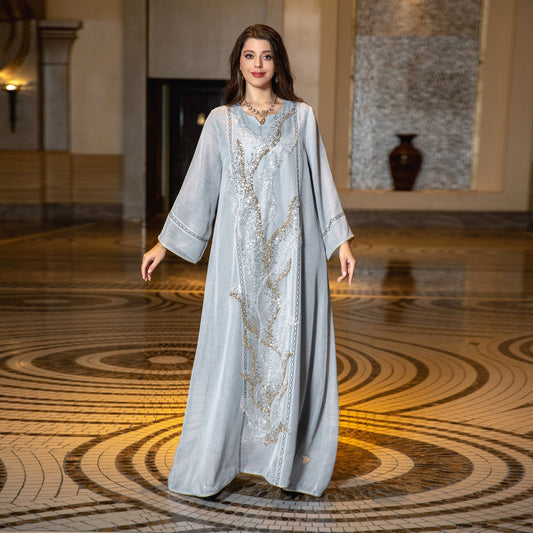 Muslim Robe Sequin Embroidery Dress