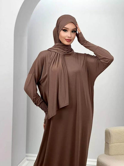 Women's Muslim Robe Polyester Fiber | Abaya for Women - Modest Women's Muslim Robe in Polyester Fiber -Abaya