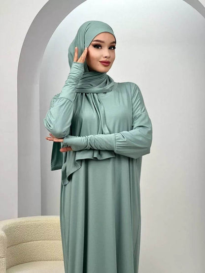 Women's Muslim Robe Polyester Fiber | Abaya for Women - Modest Women's Muslim Robe in Polyester Fiber -Abaya