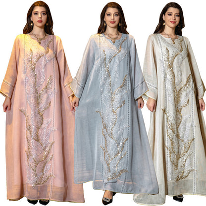 Muslim Robe Sequin Embroidery Dress
