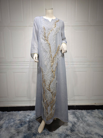Muslim Robe Sequin Embroidery Dress