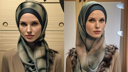 Green patterned scarf