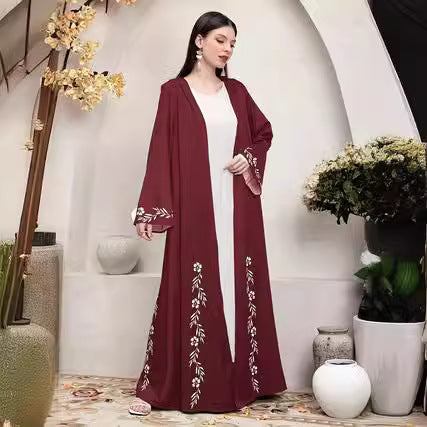 Elegant Middle East Muslim Print Cardigan Robe - Collection of Print