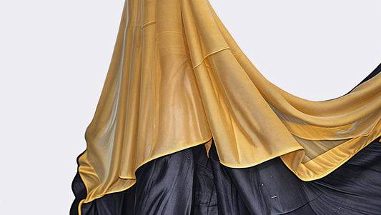 Long yellow printed scarf
